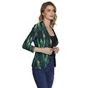 Forest Illustration Women s One-Button 3/4 Sleeve Short Jacket View3