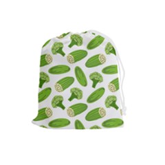 Vegetable Pattern With Composition Broccoli Drawstring Pouch (large) by Grandong