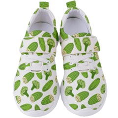 Vegetable Pattern With Composition Broccoli Women s Velcro Strap Shoes by Grandong