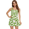 Vegetable Pattern With Composition Broccoli Ruffle Edge Bra Cup Chiffon Mini Dress View1