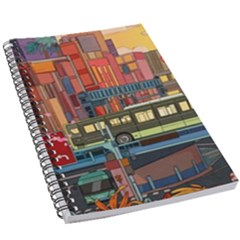 The City Style Bus Fantasy Architecture Art 5 5  X 8 5  Notebook by Grandong