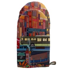 The City Style Bus Fantasy Architecture Art Microwave Oven Glove by Grandong