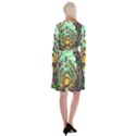 Monkey Tiger Bird Parrot Forest Jungle Style Long Sleeve Velvet Front Wrap Dress View2