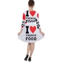 I love French food Quarter Sleeve Ruffle Waist Dress View2