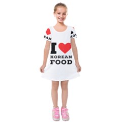 I Love Korean Food Kids  Short Sleeve Velvet Dress by ilovewhateva