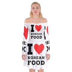 I Love Korean Food Off Shoulder Skater Dress by ilovewhateva