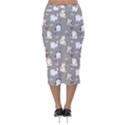 Cute Cat Pattern Cartoon Velvet Midi Pencil Skirt View2