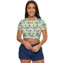 Flora Nature Color Japanese Patterns Side Button Cropped Tee View1