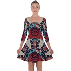 Skull Grateful Dead Phone Gratefuldead Quarter Sleeve Skater Dress by Cowasu