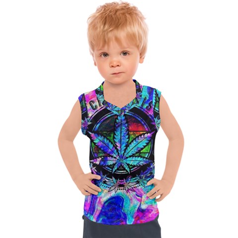 Cannabis Psychedelic Kids  Sport Tank Top by Cowasu