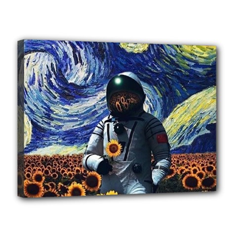 Starry Surreal Psychedelic Astronaut Space Canvas 16  X 12  (stretched)