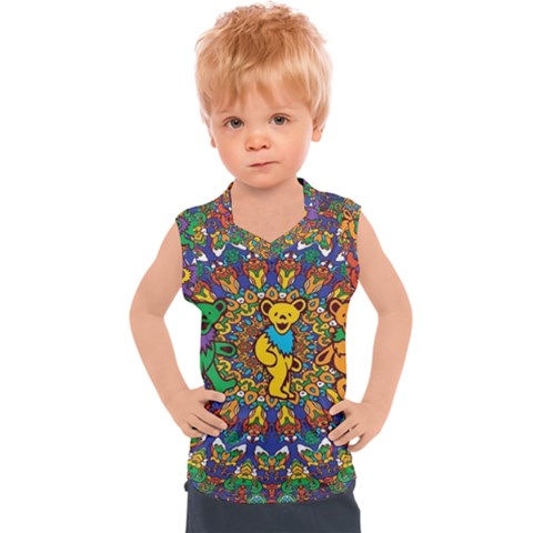 Grateful Dead Pattern Kids  Sport Tank Top by Cowasu