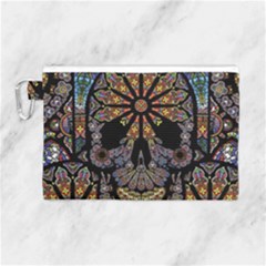 Skull Death Mosaic Artwork Stained Glass Canvas Cosmetic Bag (large) by Cowasu
