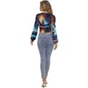 Tree Planet Moon Long Sleeve Deep-V Velour Top View4