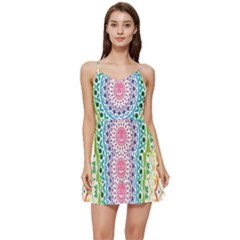 Mandala Pattern Rainbow Pride Short Frill Dress by Ndabl3x