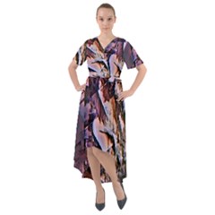 Prismatic Pride Front Wrap High Low Dress by MRNStudios