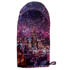 Moscow Kremlin Saint Basils Cathedral Architecture  Building Cityscape Night Fireworks Microwave Oven Glove by Cowasu