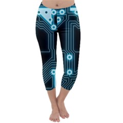 A Completely Seamless Background Design Circuitry Capri Winter Leggings  by Amaryn4rt