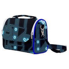 A Completely Seamless Background Design Circuitry Satchel Shoulder Bag by Amaryn4rt