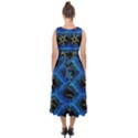 Blue Bee Hive Pattern- Midi Tie-Back Chiffon Dress View2