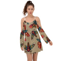Tattoos Colorful Seamless Pattern Boho Dress by Amaryn4rt