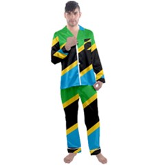 Flag Of Tanzania Men s Long Sleeve Satin Pajamas Set by Amaryn4rt