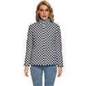 Black And White Checkerboard Background Board Checker Women s Puffer Bubble Jacket Coat View1