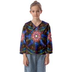 Mandala Pattern Kaleidoscope Kids  Sailor Shirt by Simbadda