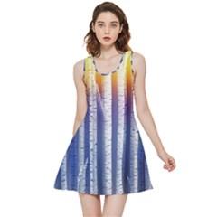 Birch Tree Background Scrapbooking Inside Out Reversible Sleeveless Dress by Simbadda