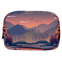 Cool Landscape Night Minimal Art Minimalist Make Up Pouch (small) by Ravend