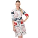 Independence Day Usa Long Sleeve Mini Shirt Dress View1