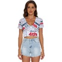 Independence Day Usa V-Neck Crop Top View1