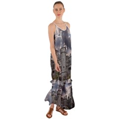 Castle Building Architecture Cami Maxi Ruffle Chiffon Dress by Celenk
