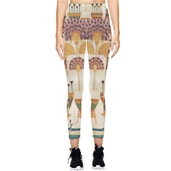 Egyptian Paper Papyrus Hieroglyphs Pocket Leggings  by Vaneshop