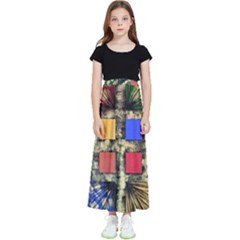 Acrylic Abstract Art Design  Kids  Flared Maxi Skirt by Rbudhiya