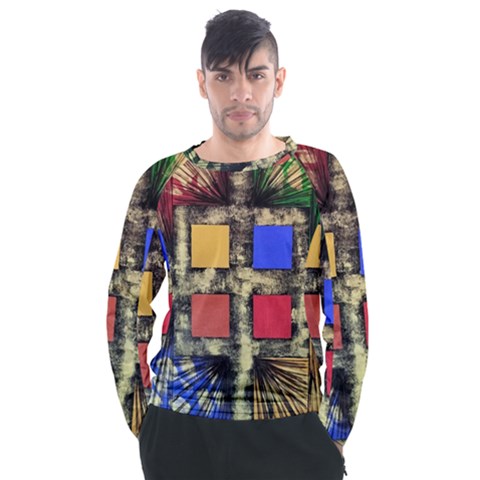 Acrylic Abstract Art Design  Men s Long Sleeve Raglan Tee by Rbudhiya