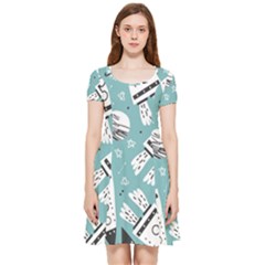 Cute-seamless-pattern-with-rocket-planets-stars Inside Out Cap Sleeve Dress by uniart180623