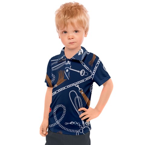 Chains-seamless-pattern Kids  Polo Tee by uniart180623