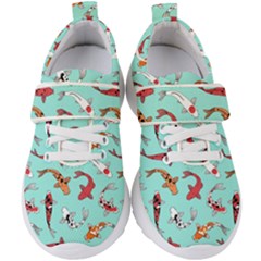 Pattern-with-koi-fishes Kids  Velcro Strap Shoes by uniart180623