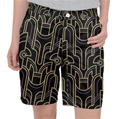 Art-deco-geometric-abstract-pattern-vector Women s Pocket Shorts by uniart180623