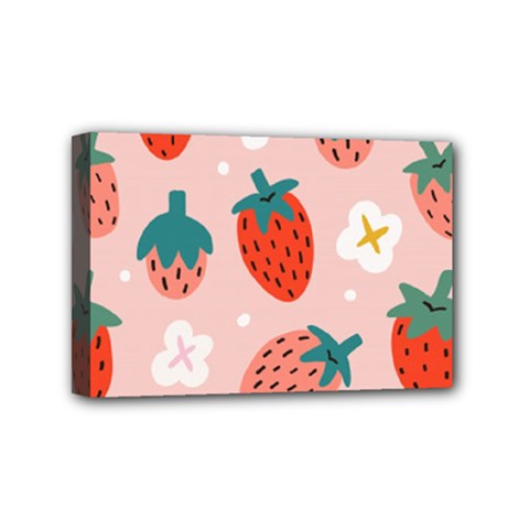 Strawberry-seamless-pattern Mini Canvas 6  X 4  (stretched) by uniart180623