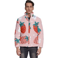 Strawberry-seamless-pattern Men s Puffer Bubble Jacket Coat by uniart180623