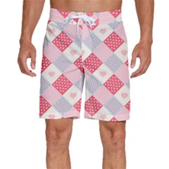 Cute-kawaii-patches-seamless-pattern Men s Beach Shorts by uniart180623