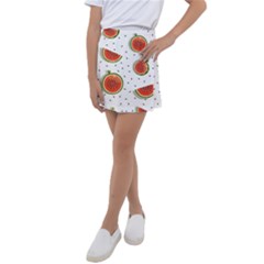 Seamless-background-pattern-with-watermelon-slices Kids  Tennis Skirt by uniart180623