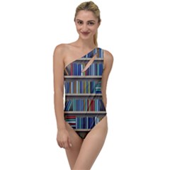 Bookshelf To One Side Swimsuit by uniart180623