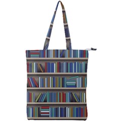 Bookshelf Double Zip Up Tote Bag by uniart180623