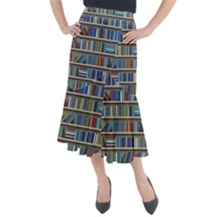 Bookshelf Midi Mermaid Skirt by uniart180623