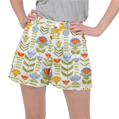 Seamless-pattern-with-various-flowers-leaves-folk-motif Women s Ripstop Shorts by uniart180623