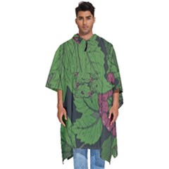 Seamless-pattern-with-hand-drawn-guelder-rose-branches Men s Hooded Rain Ponchos by uniart180623