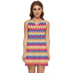 Zigzag-pattern-seamless-zig-zag-background-color Tiered Sleeveless Mini Dress by uniart180623